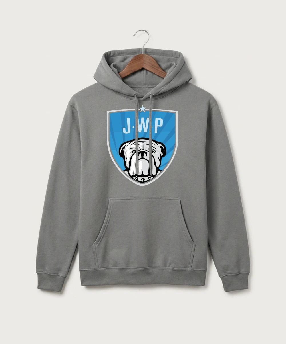 Janesville Waldorf Pemberton Volleyball (Girls) - Medium Grey Port & Co Core Fleece Pullover Hooded Sweatshirt. PC78H