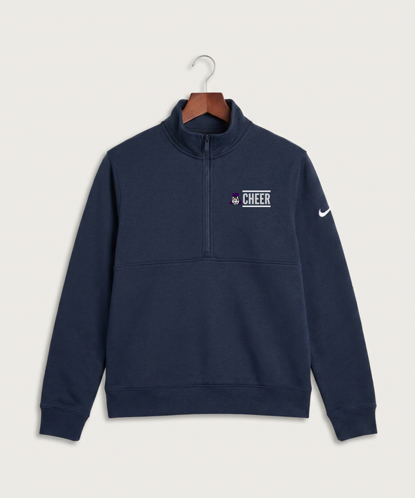 Albany High School Cheerleading - Midnight Navy Nike Club Fleece Sleeve Swoosh 1/2-Zip NKDX6718