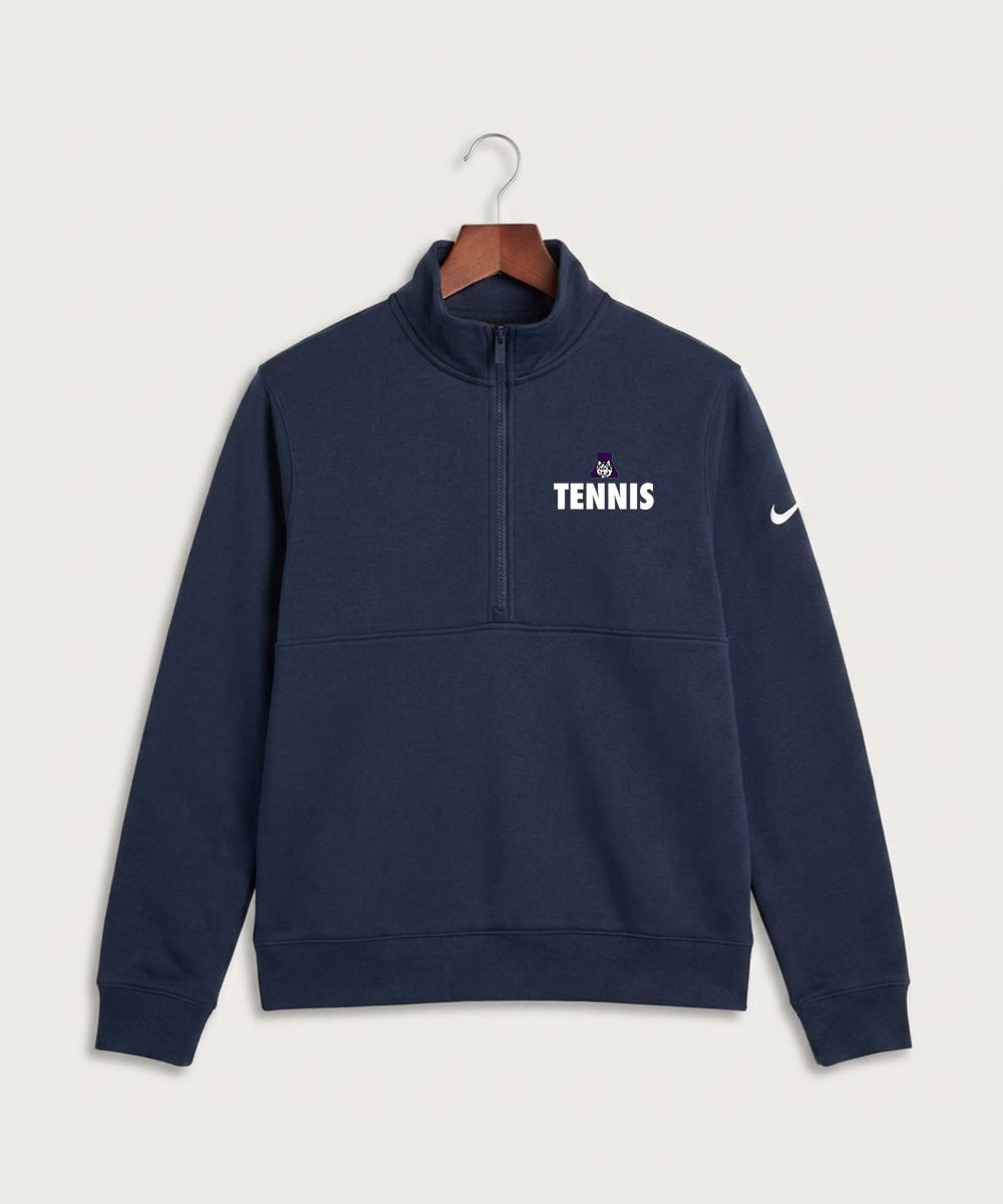 Albany High School Tennis (Boys) - Midnight Navy Nike Club Fleece Sleeve Swoosh 1/2-Zip NKDX6718