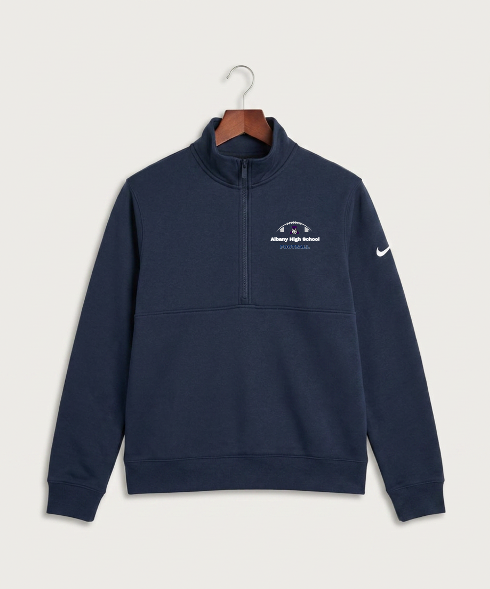 Albany High School Football (Boys) - Midnight Navy Nike Club Fleece Sleeve Swoosh 1/2-Zip NKDX6718