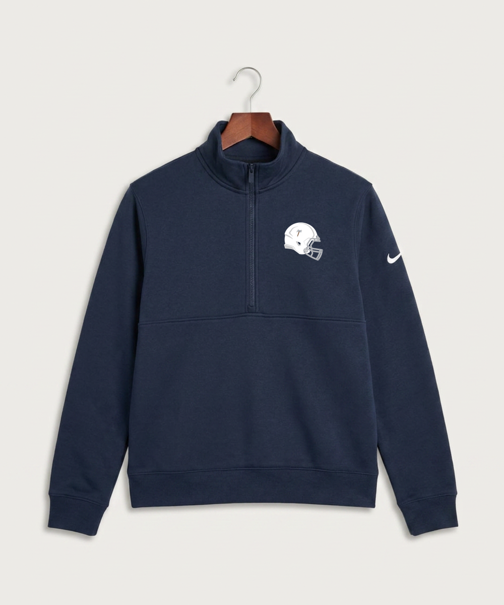 Bemidji High School Football (Boys) - Midnight Navy Nike Club Fleece Sleeve Swoosh 1/2-Zip NKDX6718