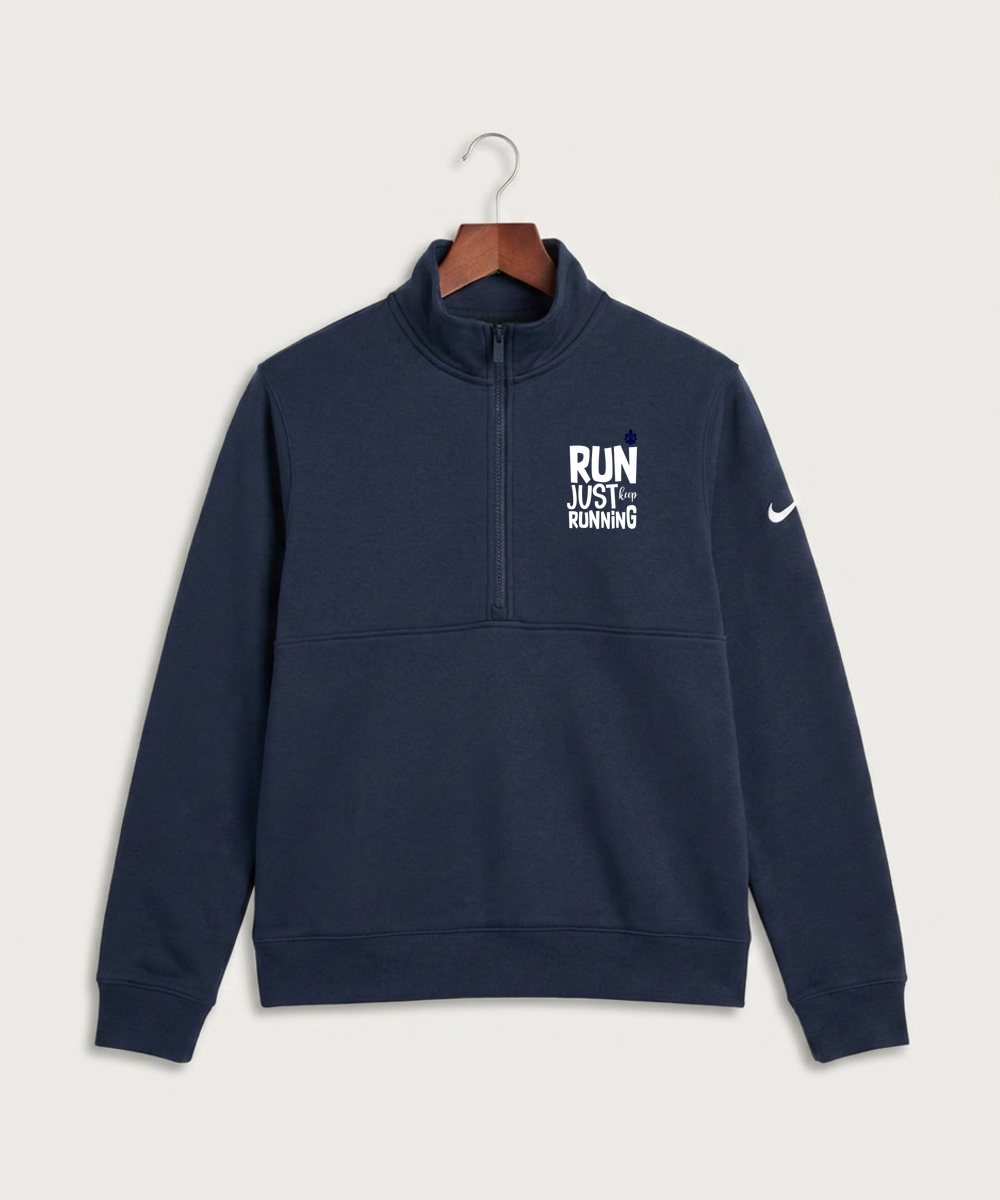 Saint Peter High School Athletics - Midnight Navy Nike Club Fleece Sleeve Swoosh 1/2-Zip NKDX6718