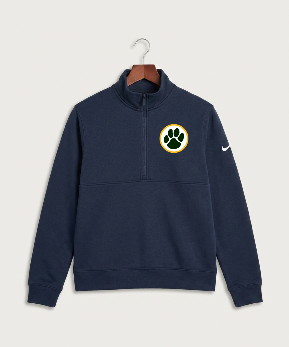 Ashwaubenon High School Football (Boys) - Midnight Navy Nike Club Fleece Sleeve Swoosh 1/2-Zip NKDX6718