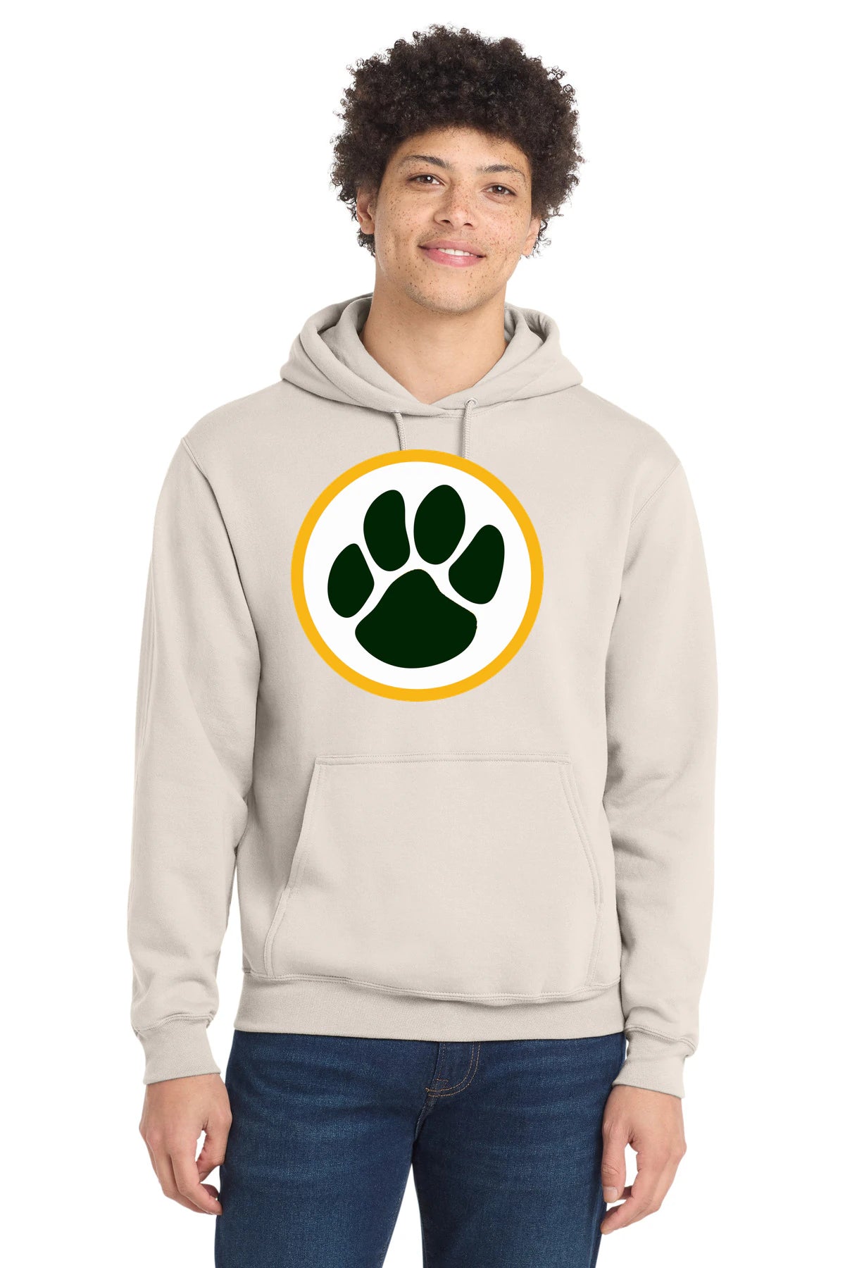 Ashwaubenon High School Football (Boys) - Natural Port & Co Core Fleece Pullover Hooded Sweatshirt. PC78H