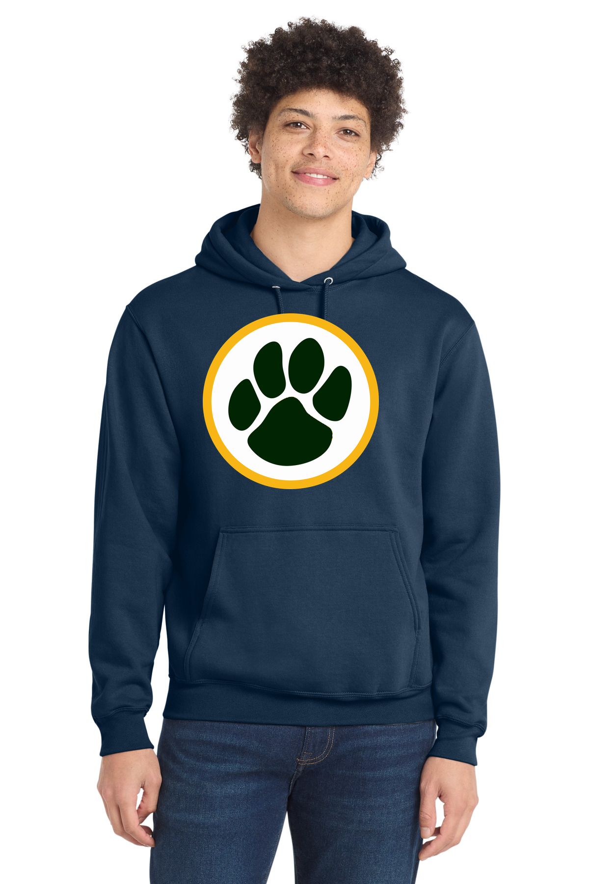 Ashwaubenon High School Football (Boys) - Navy Port & Co Core Fleece Pullover Hooded Sweatshirt. PC78H