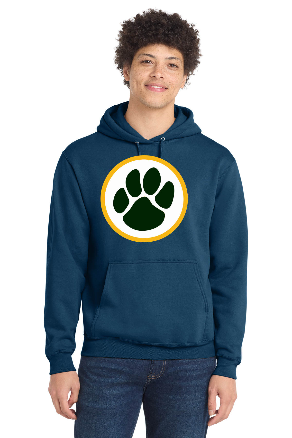 Ashwaubenon High School Football (Boys) - Neptune Blue Port & Co Core Fleece Pullover Hooded Sweatshirt. PC78H