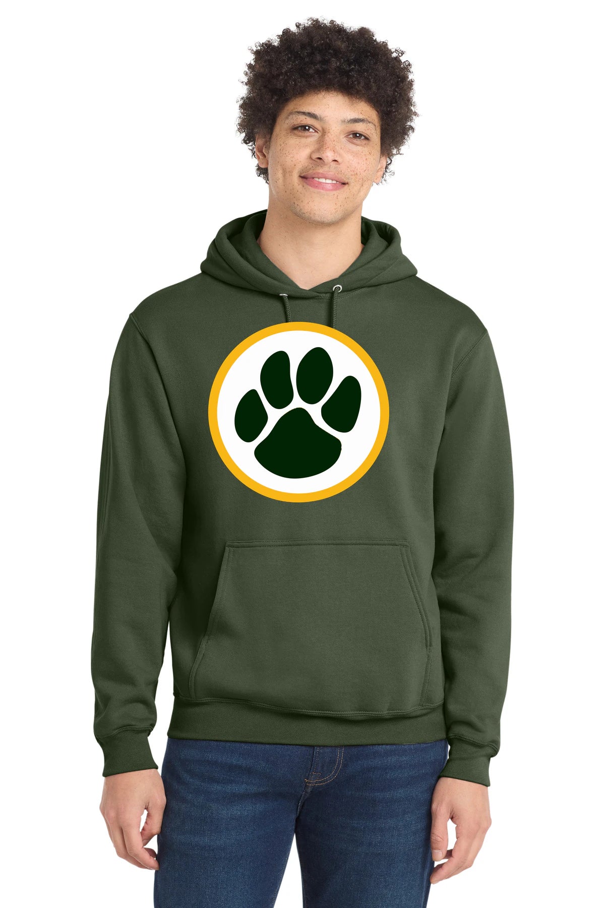 Ashwaubenon High School Football (Boys) - Olive Port & Co Core Fleece Pullover Hooded Sweatshirt. PC78H