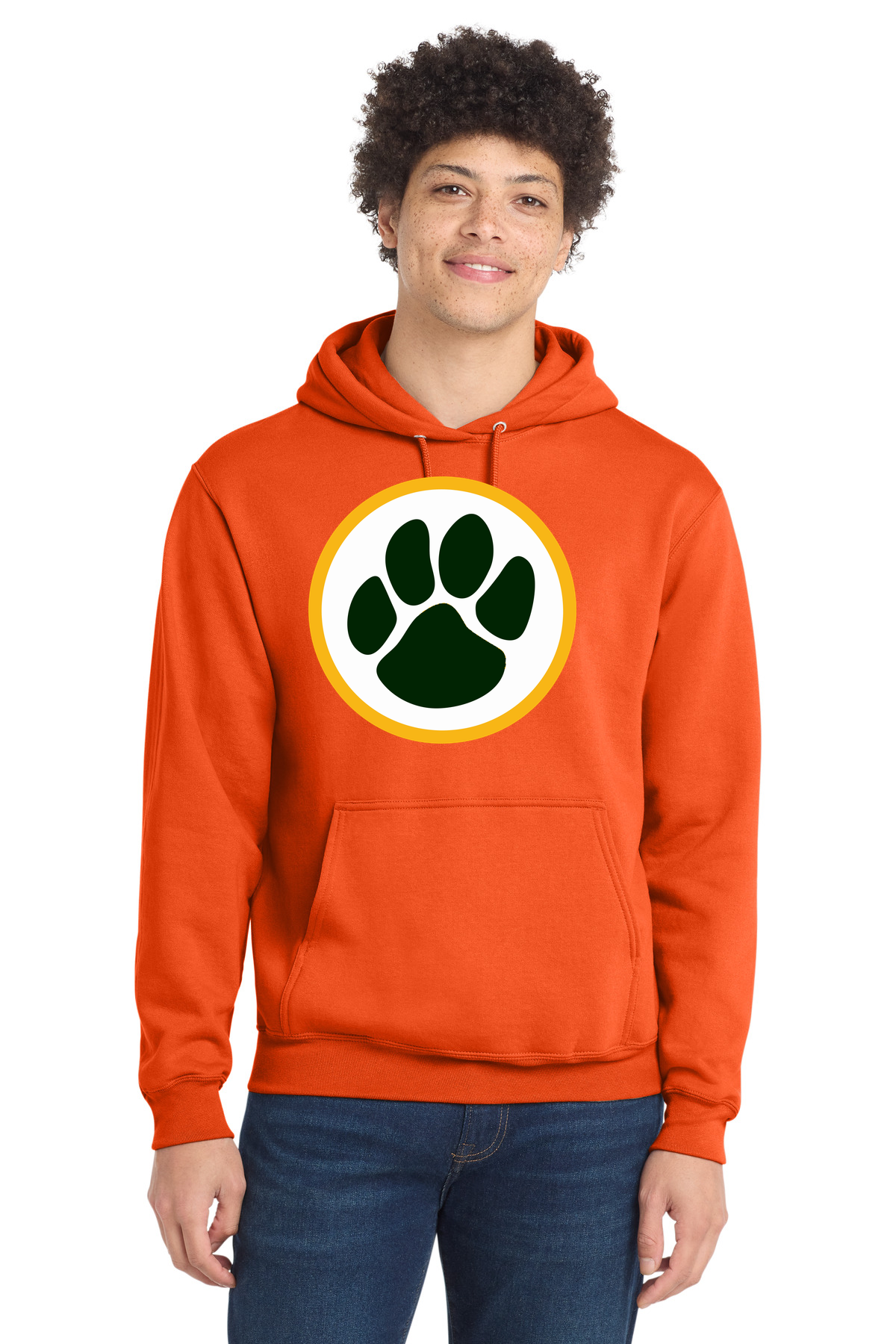 Ashwaubenon High School Football (Boys) - Orange Port & Co Core Fleece Pullover Hooded Sweatshirt. PC78H