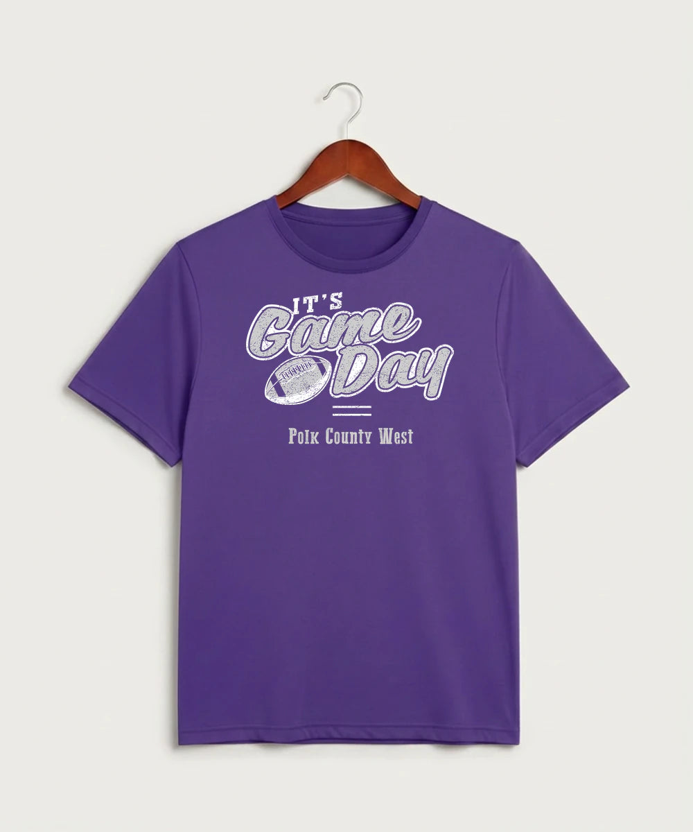 Polk County West Football (Boys) - Purple Sport-Tek PosiCharge Competitor Tee. ST350