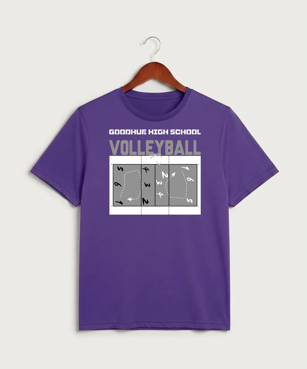 Goodhue High School Volleyball (Girls) - Purple Sport-Tek PosiCharge Competitor Tee. ST350