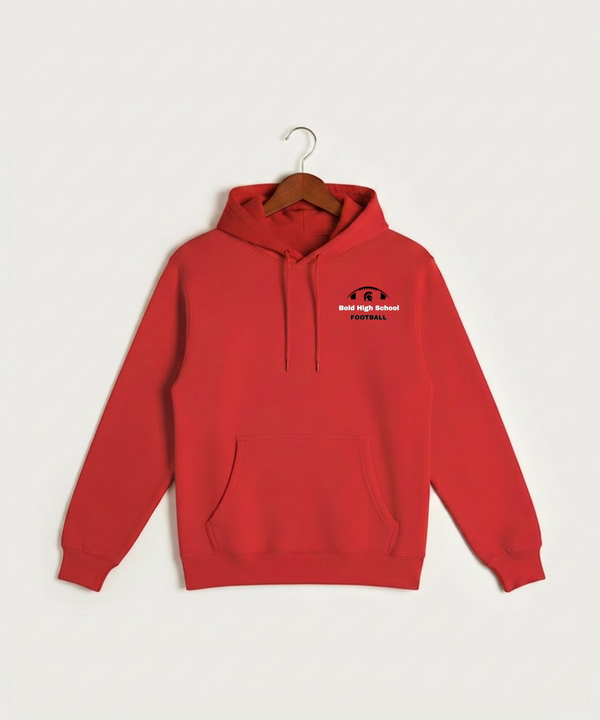 Bold High School Football (Boys) - Red Hoodie Value - Left Chest