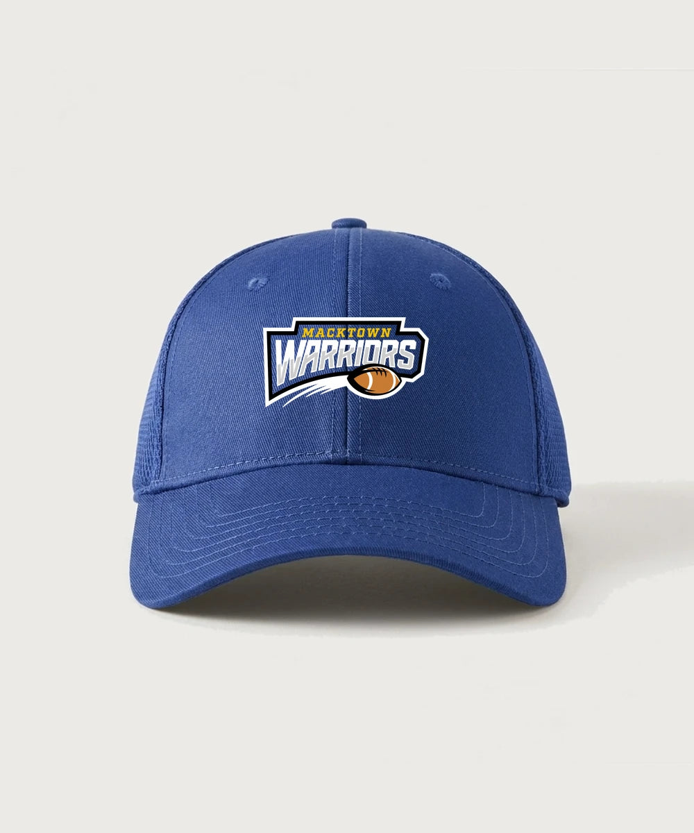 Macktown Warriors Football (Boys) - Royal New Era - Stretch Mesh Cap. NE1020