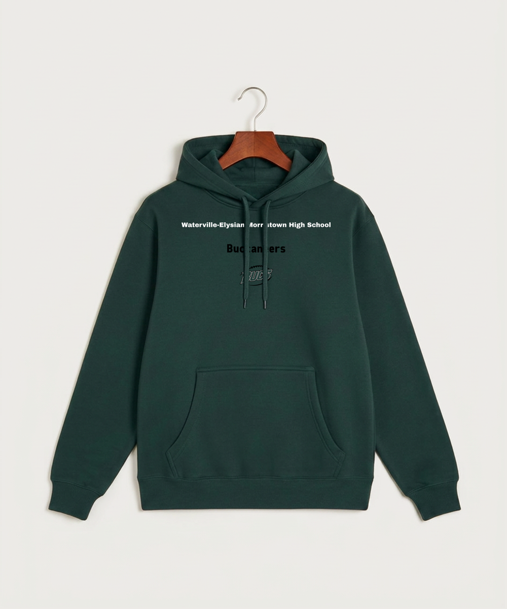 Waterville-Elysian-Morristown High School Football (Boys) - Sport Green Hoodie Value - Full Front