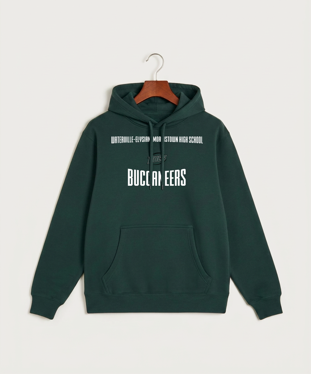 Waterville-Elysian-Morristown High School Football (Boys) - Sport Green Hoodie Value - Full Front