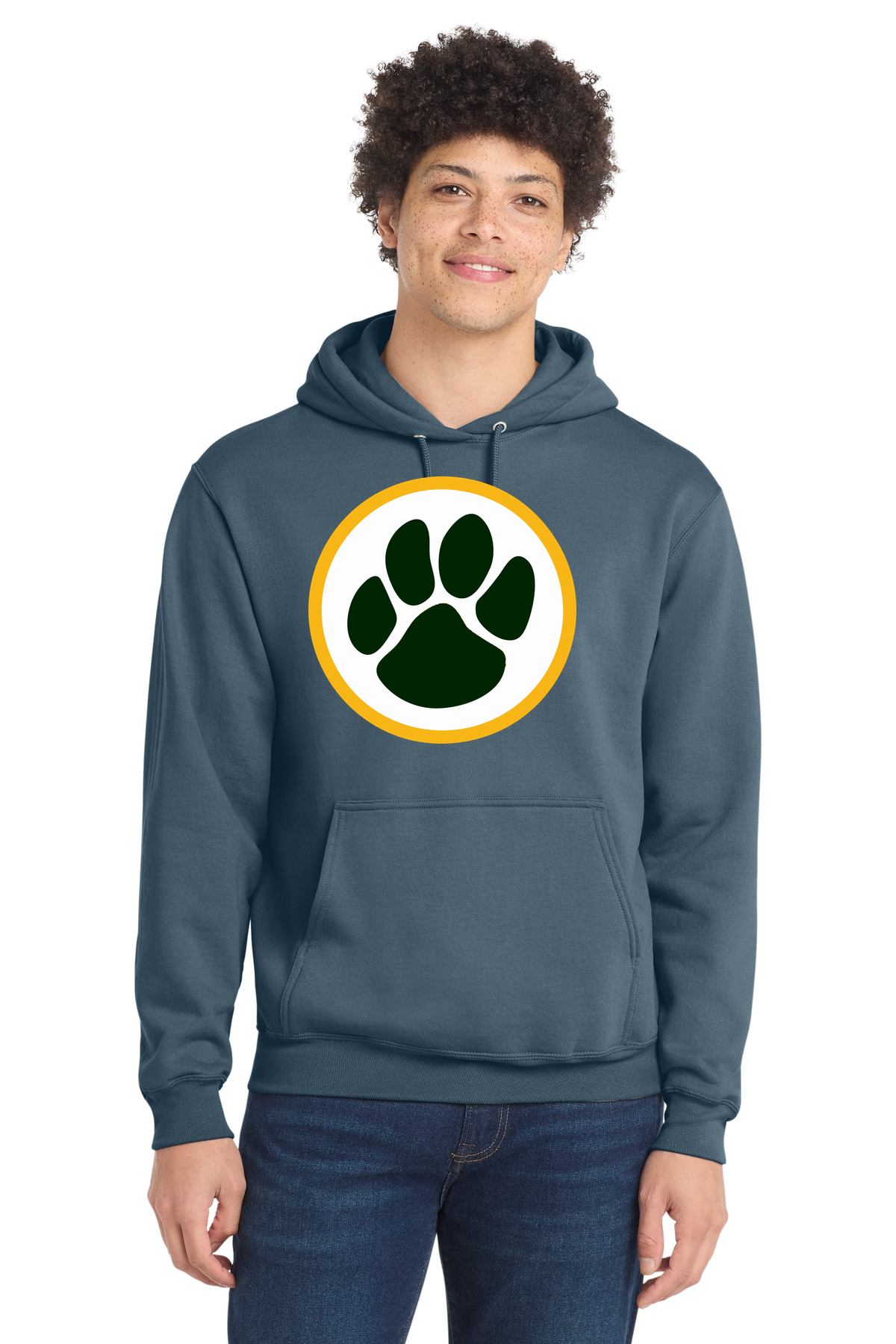 Ashwaubenon High School Football (Boys) - Steel Blue Port & Co Core Fleece Pullover Hooded Sweatshirt. PC78H