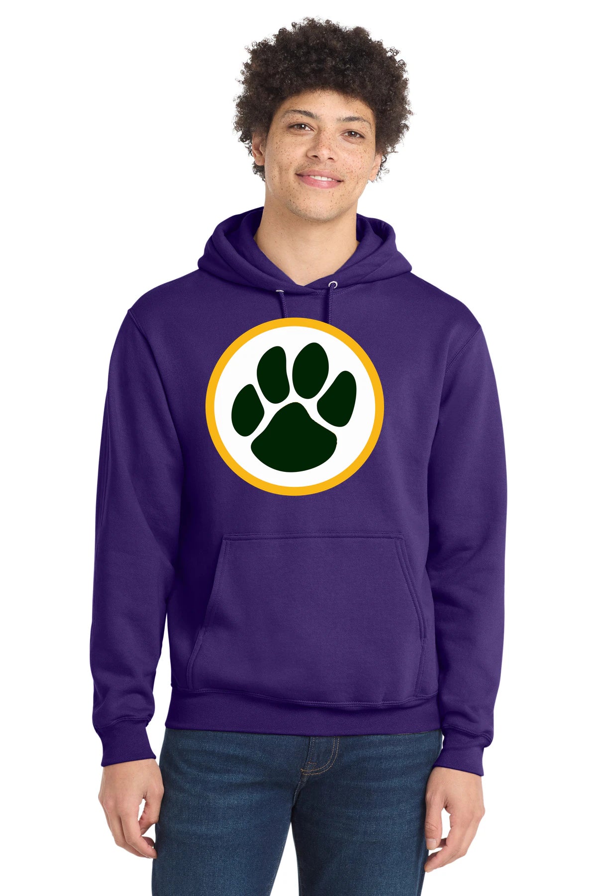 Ashwaubenon High School Football (Boys) - Team Purple Port & Co Core Fleece Pullover Hooded Sweatshirt. PC78H