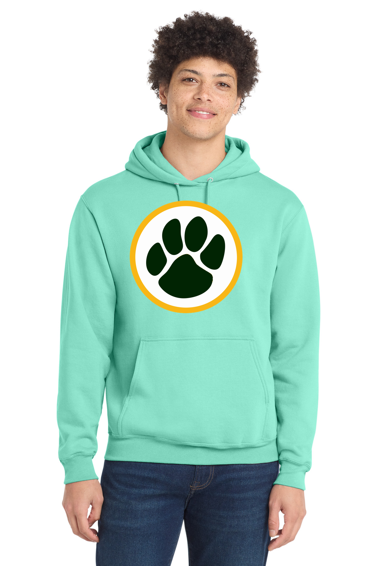 Ashwaubenon High School Football (Boys) - True Celadon Port & Co Core Fleece Pullover Hooded Sweatshirt. PC78H