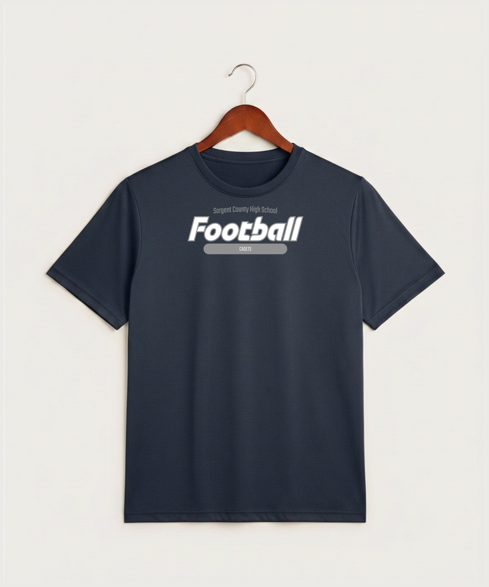 Sargent County High School Football (Boys) - True Navy Heather Sport-Tek PosiCharge Competitor Tee. ST350