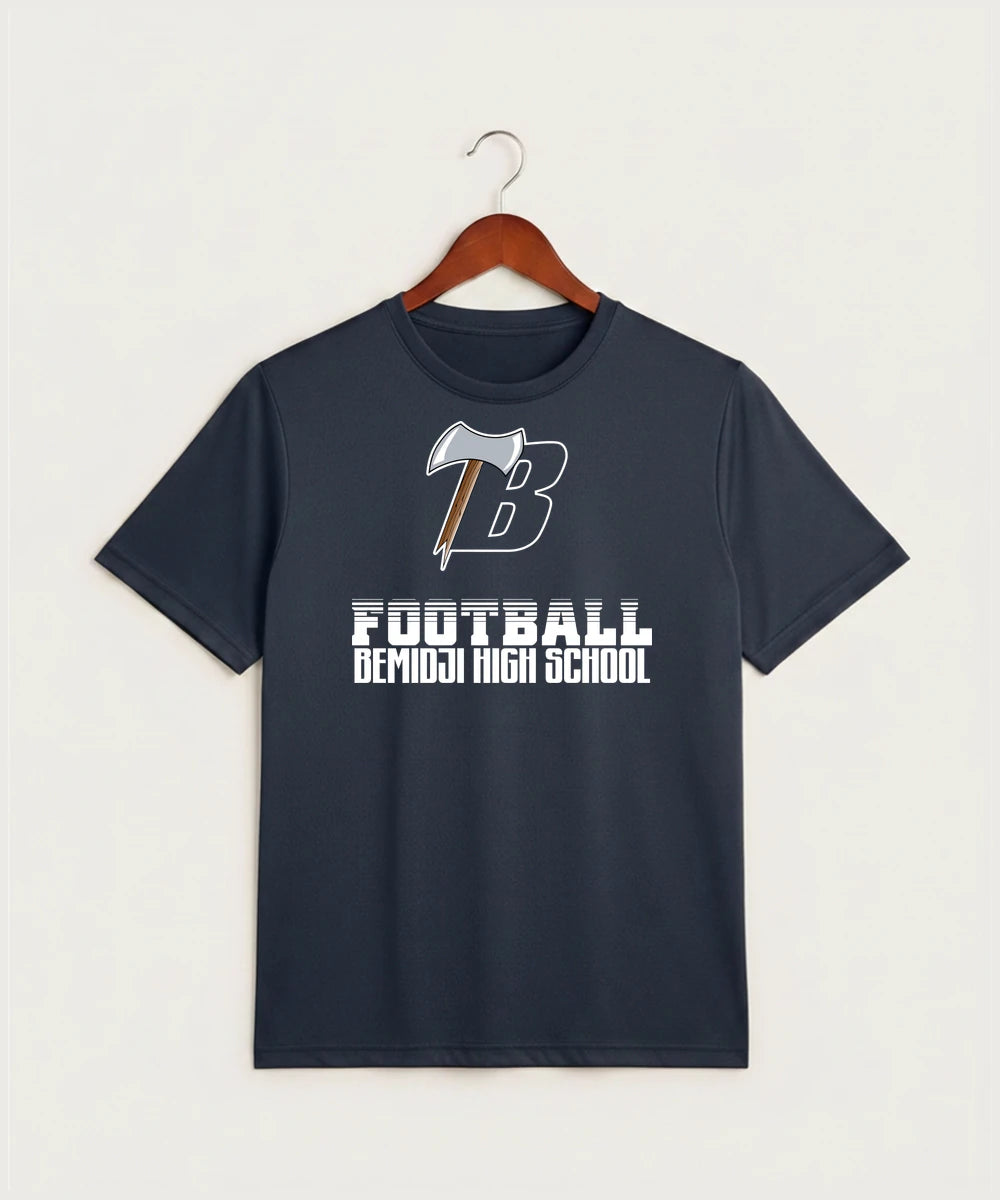 Bemidji High School Football (Boys) - True Navy Heather Sport-Tek PosiCharge Competitor Tee. ST350