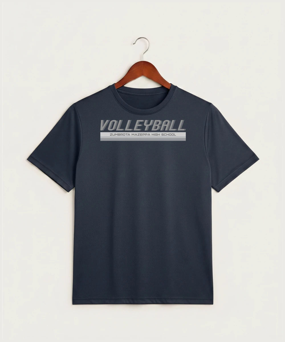 Zumbrota Mazeppa High School Volleyball (Girls) - True Navy Heather Sport-Tek PosiCharge Competitor Tee. ST350