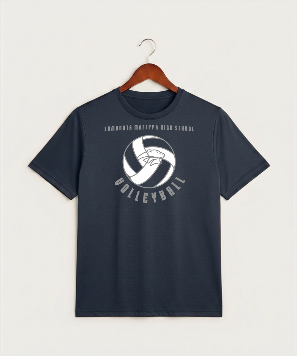 Zumbrota Mazeppa High School Volleyball (Girls) - True Navy Heather Sport-Tek PosiCharge Competitor Tee. ST350