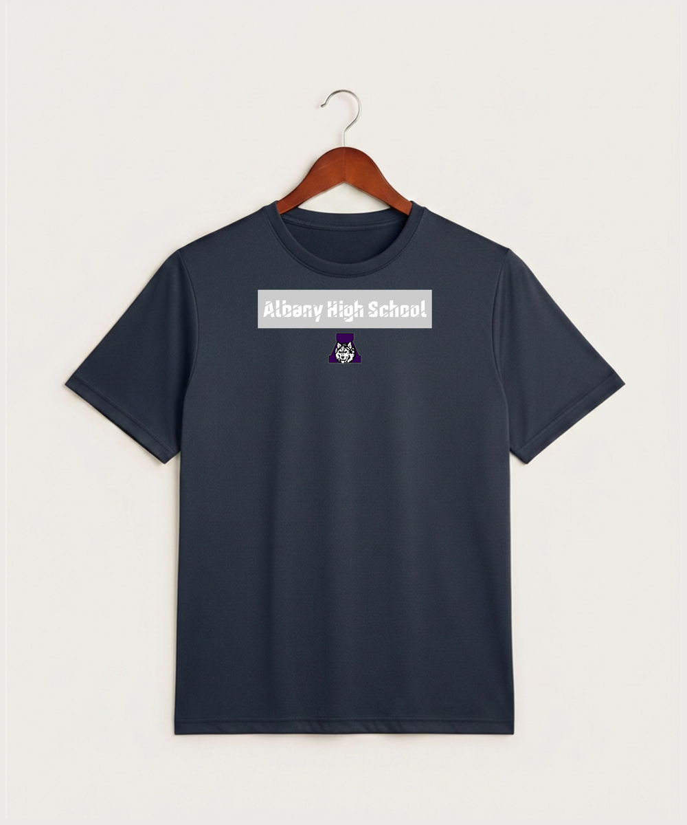 Albany High School Athletics - True Navy Heather Sport-Tek PosiCharge Competitor Tee. ST350