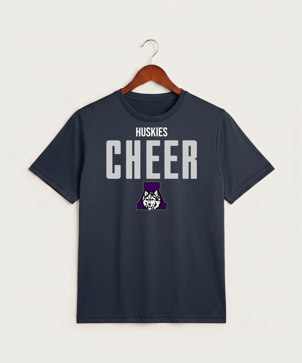 Albany High School Cheerleading - True Navy Heather Sport-Tek PosiCharge Competitor Tee. ST350