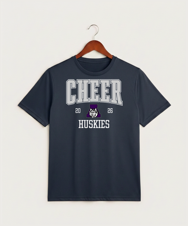 Albany High School Cheerleading - True Navy Heather Sport-Tek PosiCharge Competitor Tee. ST350