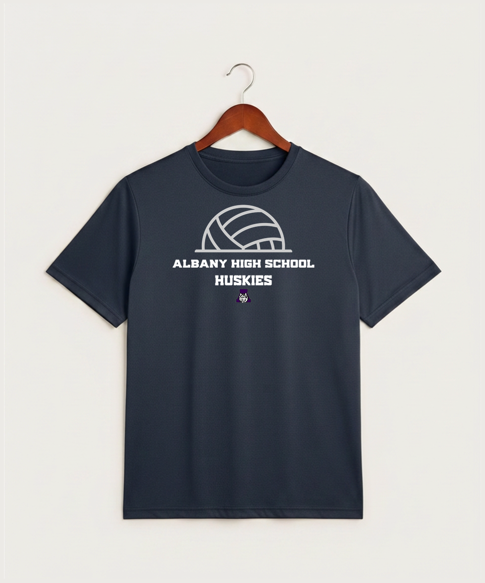 Albany High School Volleyball (Girls) - True Navy Heather Sport-Tek PosiCharge Competitor Tee. ST350