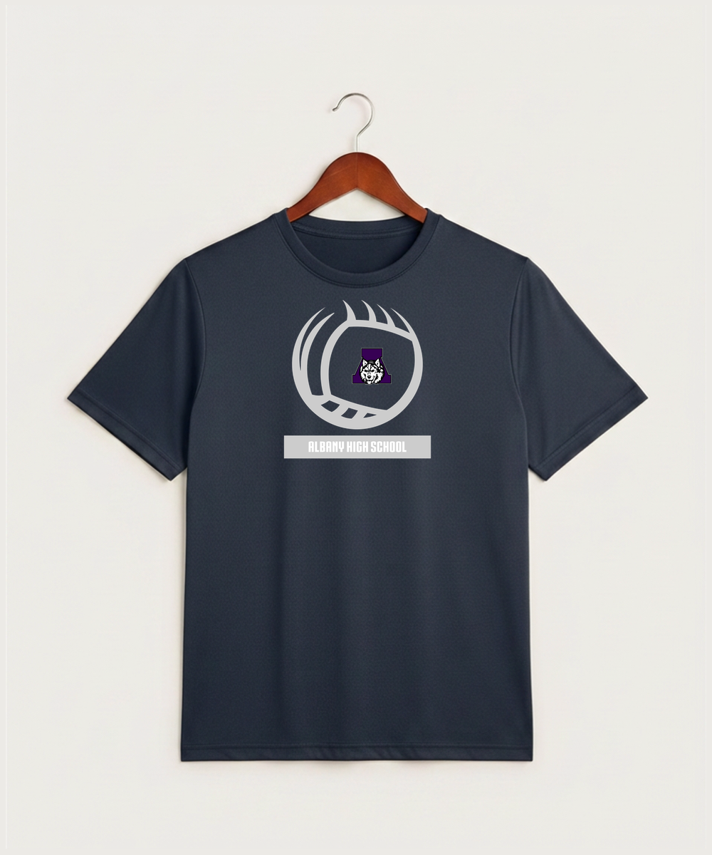 Albany High School Volleyball (Girls) - True Navy Heather Sport-Tek PosiCharge Competitor Tee. ST350