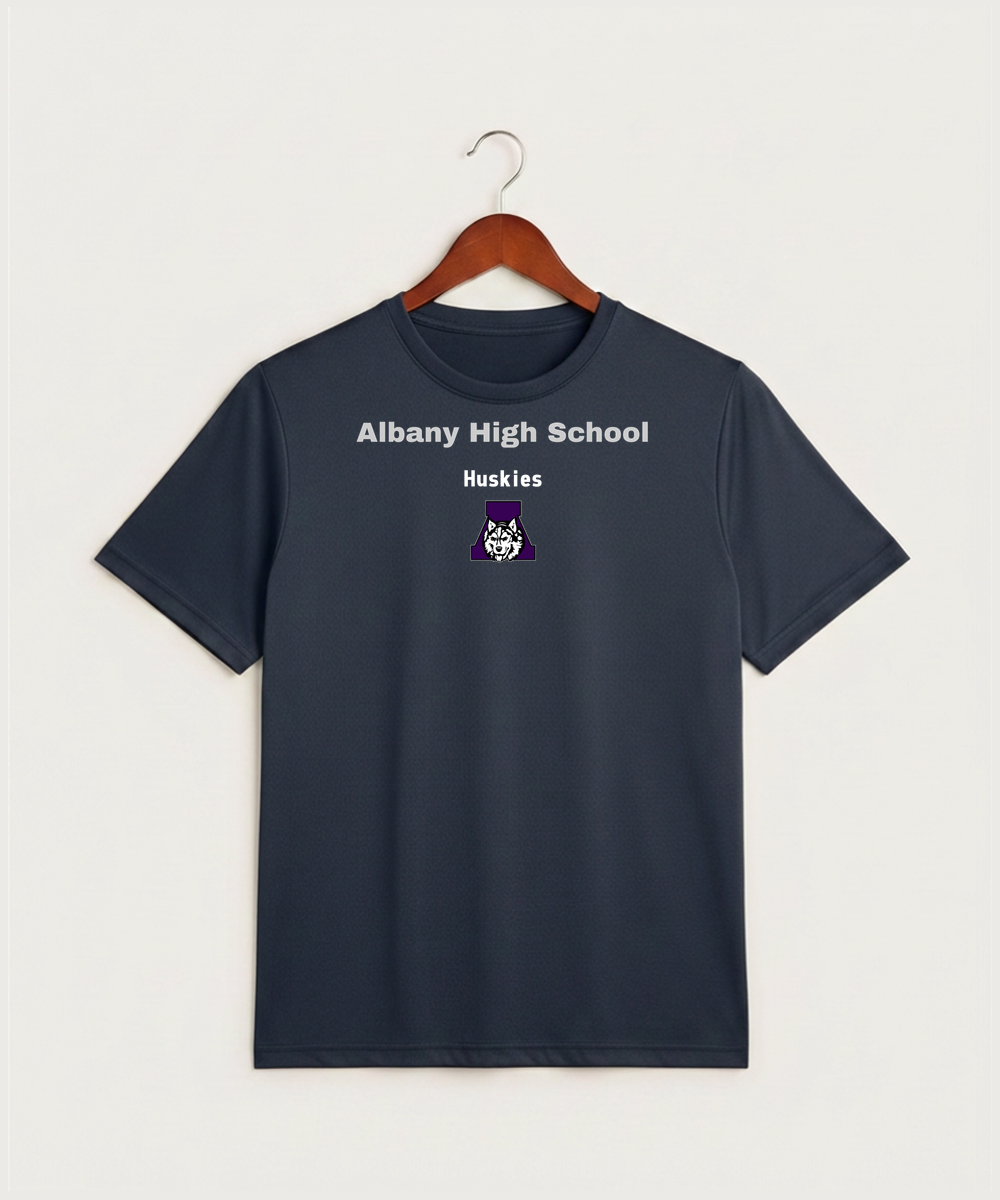 Albany High School Athletics - True Navy Heather Sport-Tek PosiCharge Competitor Tee. ST350