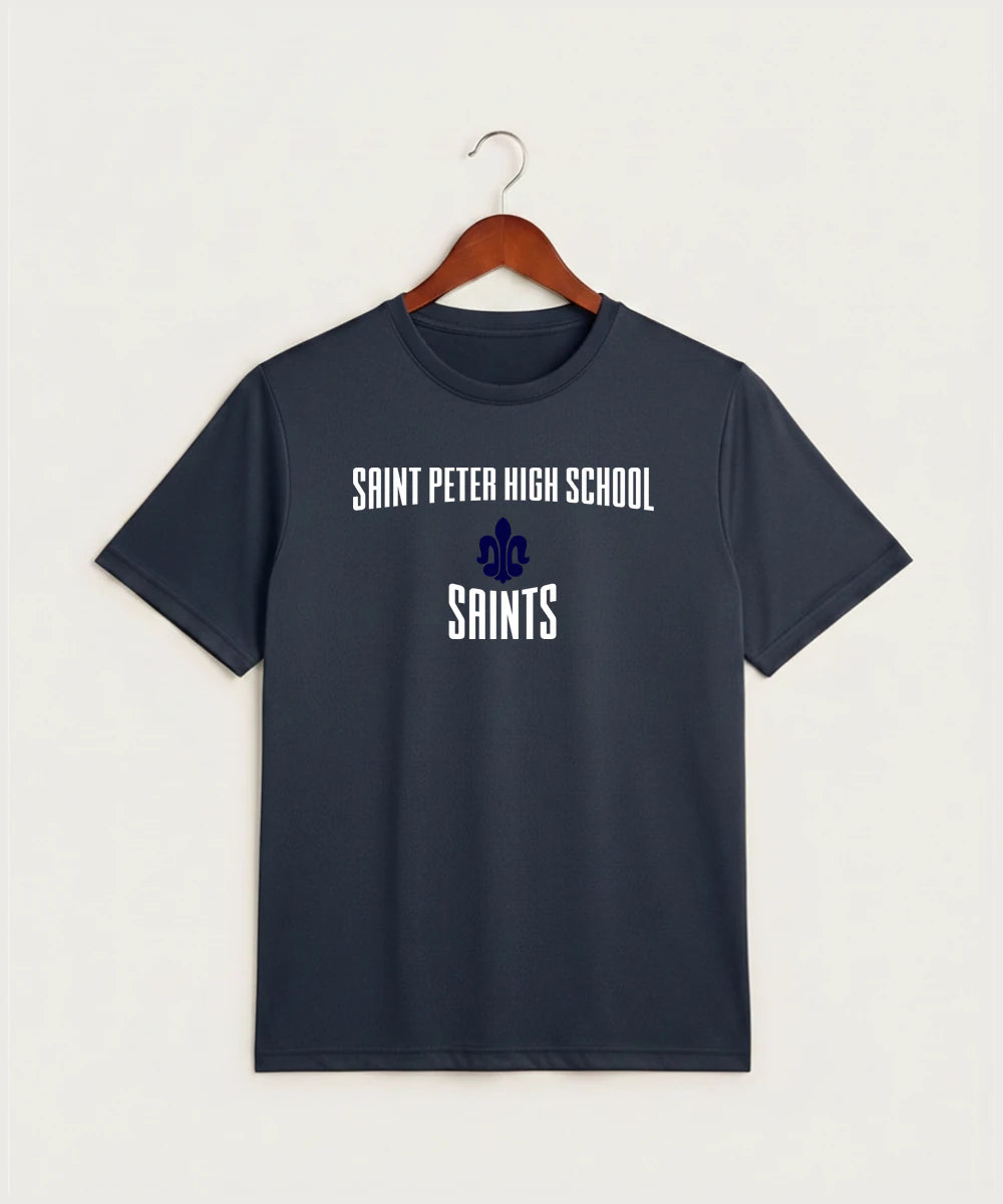 Saint Peter High School Athletics - True Navy Heather Sport-Tek PosiCharge Competitor Tee. ST350