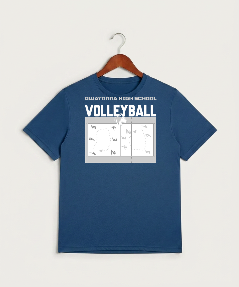 Owatonna High School Volleyball (Girls) - True Royal Heather Sport-Tek PosiCharge Competitor Tee. ST350