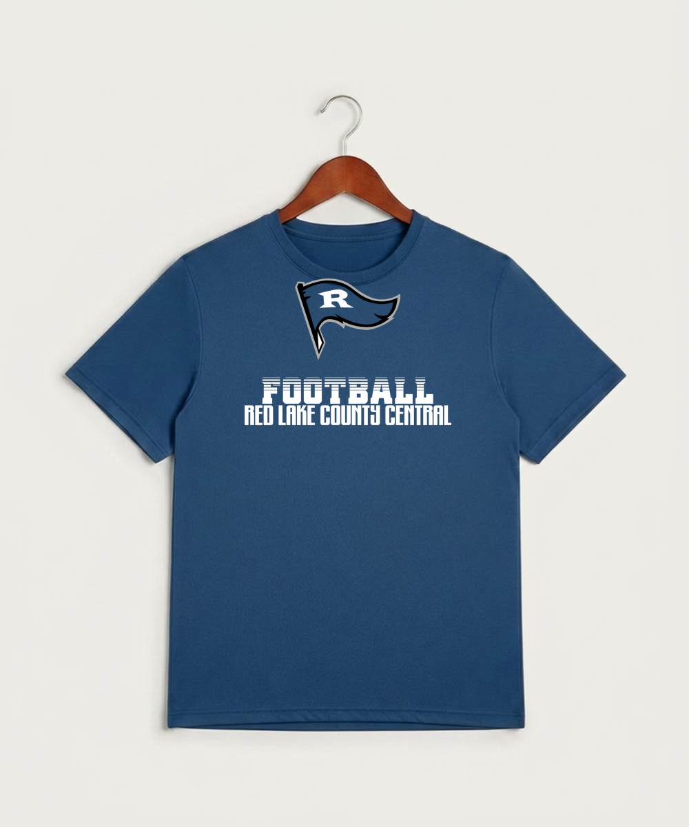 Red Lake County Central Football (Boys) - True Royal Heather Sport-Tek PosiCharge Competitor Tee. ST350