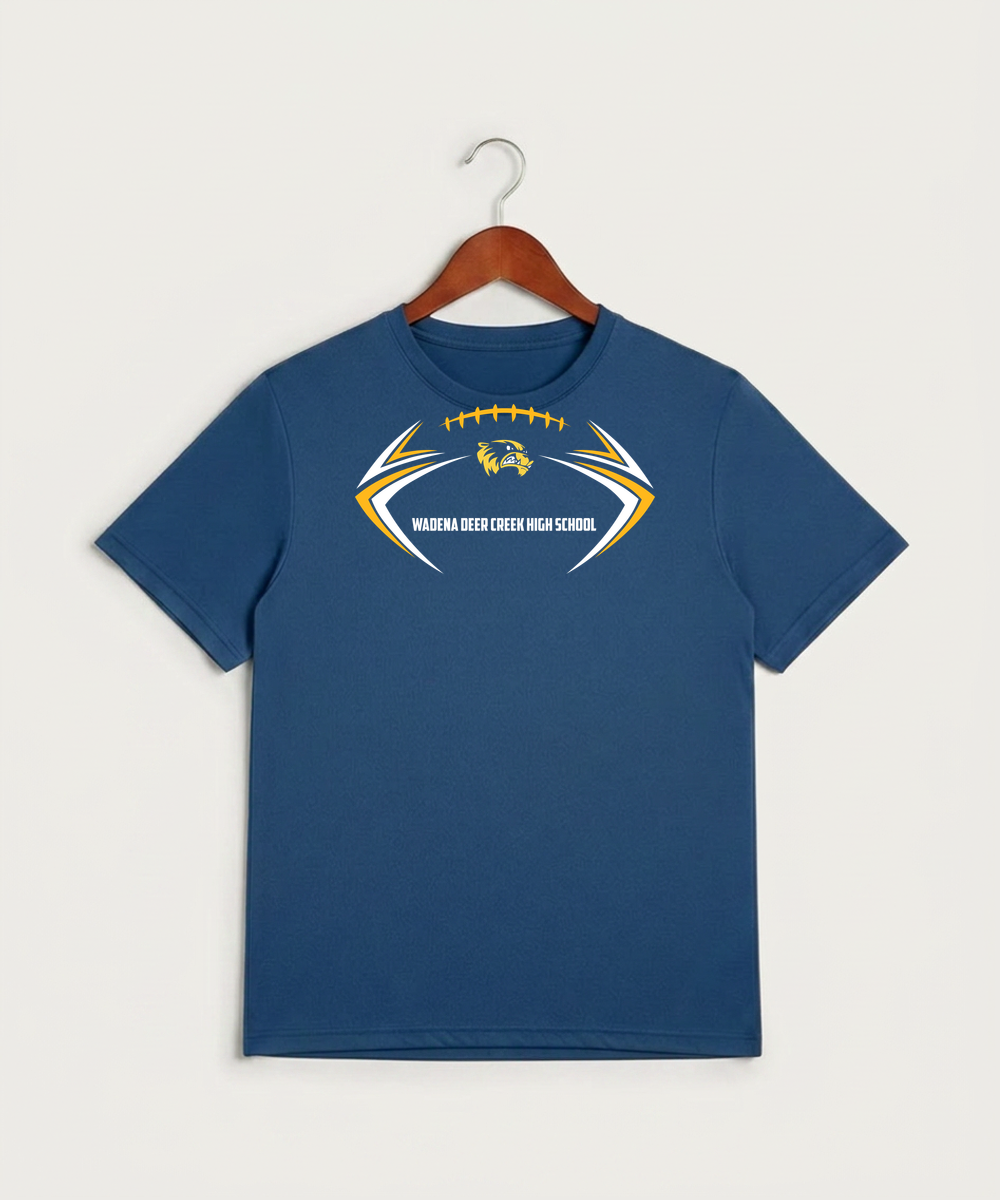 Wadena Deer Creek High School Football (Boys) - True Royal Heather Sport-Tek PosiCharge Competitor Tee. ST350