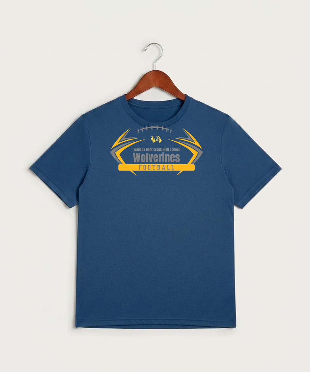 Wadena Deer Creek High School Football (Boys) - True Royal Heather Sport-Tek PosiCharge Competitor Tee. ST350