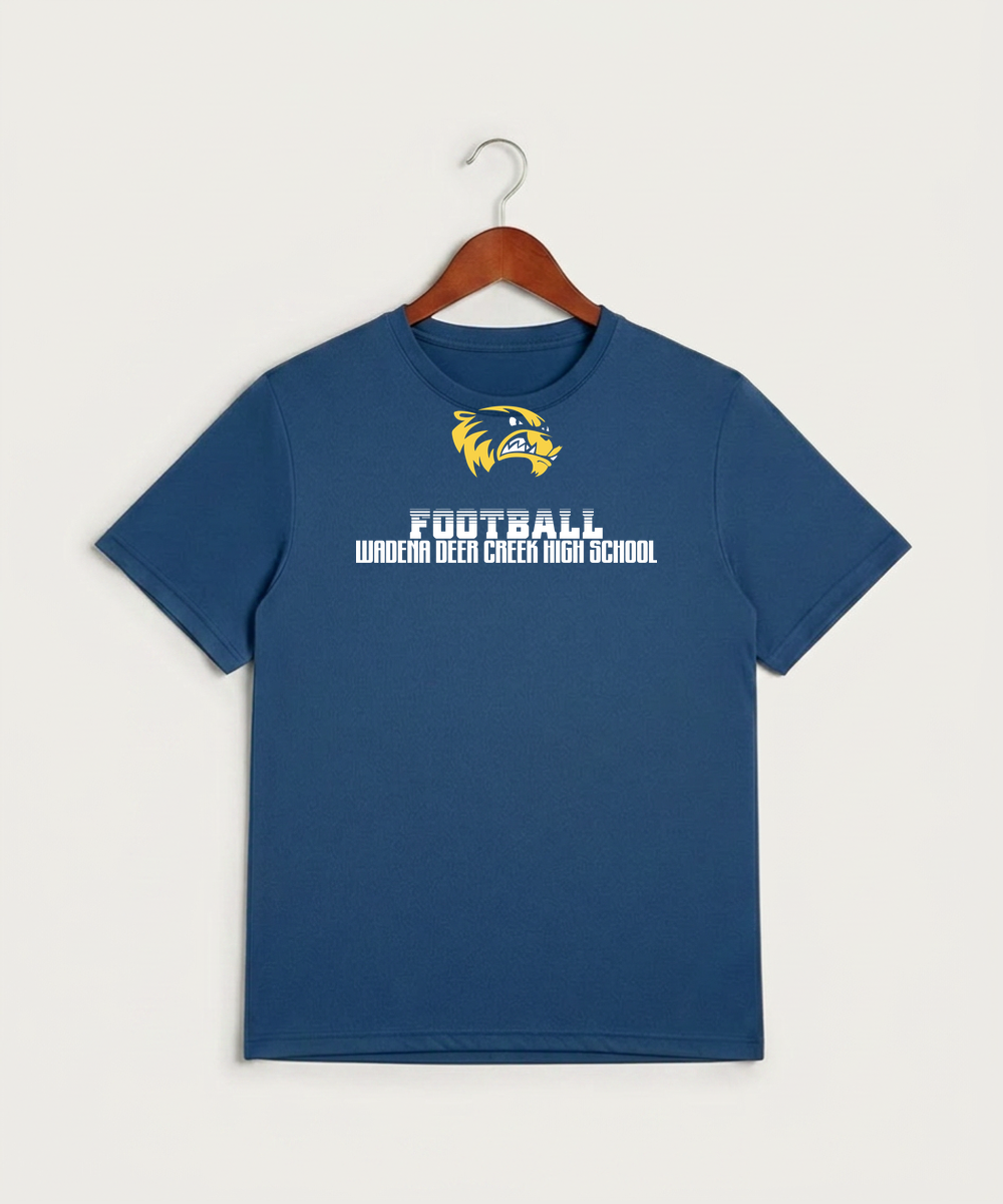 Wadena Deer Creek High School Football (Boys) - True Royal Heather Sport-Tek PosiCharge Competitor Tee. ST350