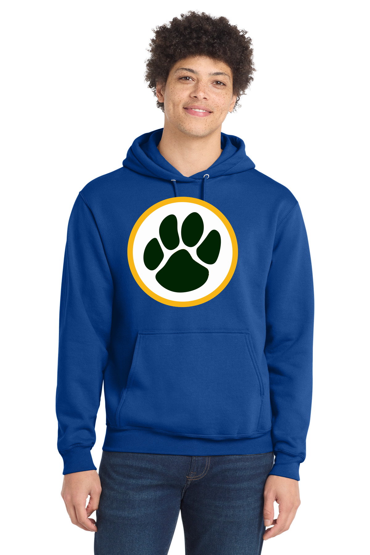 Ashwaubenon High School Football (Boys) - True Royal Port & Co Core Fleece Pullover Hooded Sweatshirt. PC78H