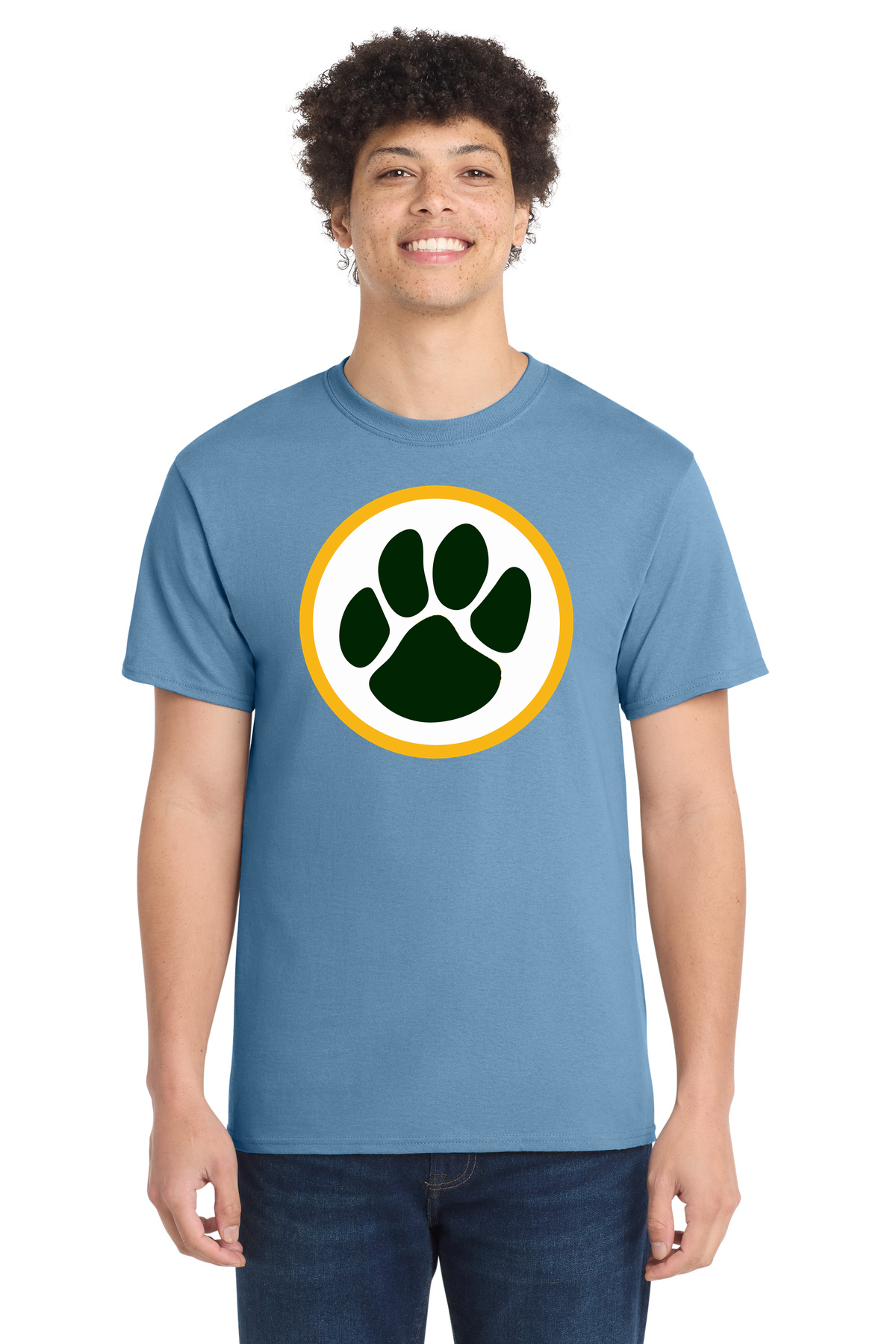 Ashwaubenon High School Football (Boys) - Tundra Blue Port & Co Core Cotton Tee. PC54