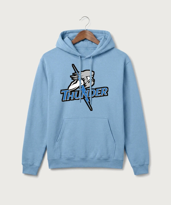 Long Prairie Grey Eagle High School Volleyball (Girls) - Tundra Blue Port & Co Core Fleece Pullover Hooded Sweatshirt. PC78H