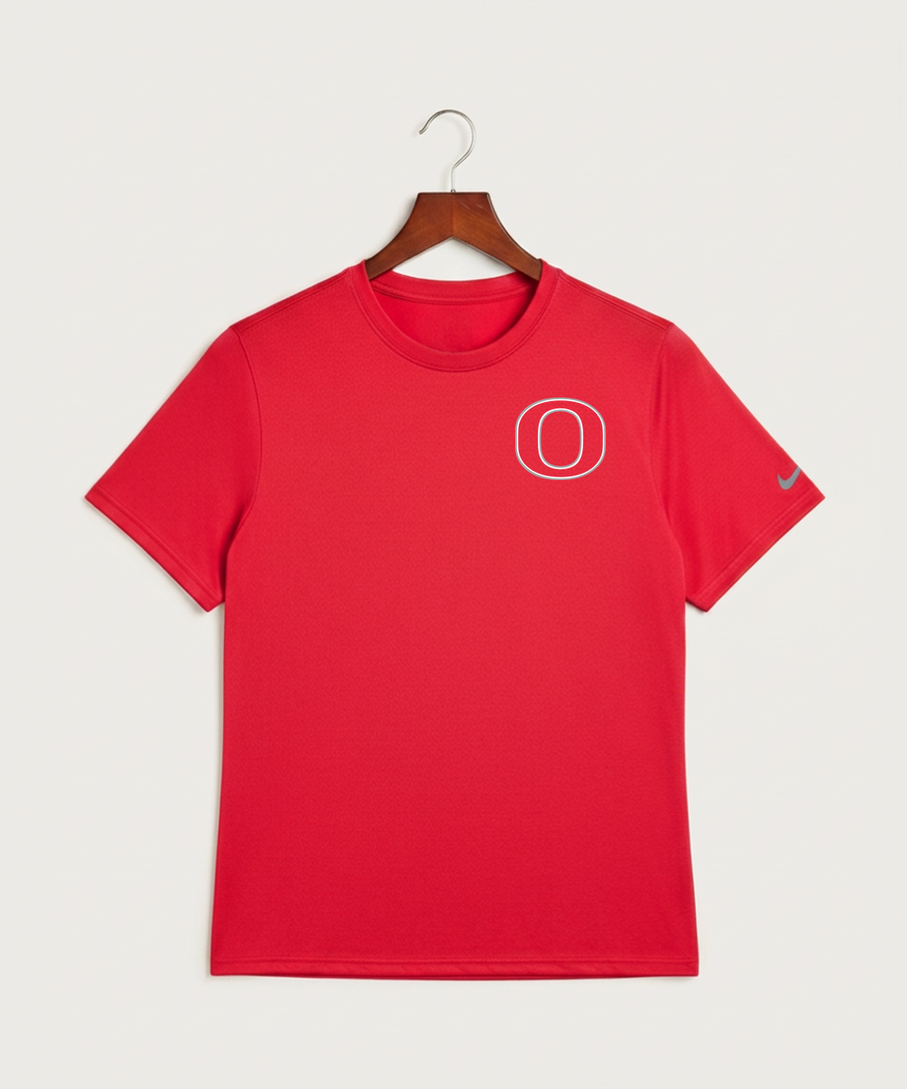 Osakis High School Athletics Coed - University Red Nike Swoosh Sleeve rLegend Tee NKDX8730