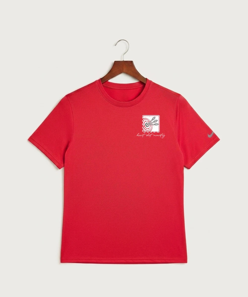 Heart Shot Ministry Archery Team Store - University Red Nike Swoosh Sleeve rLegend Tee NKDX8730