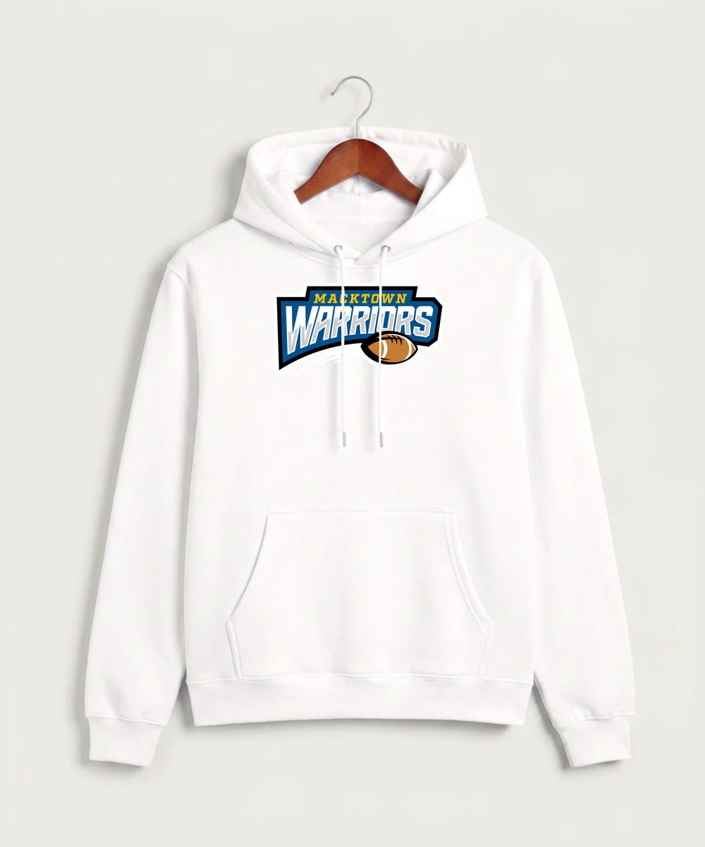 Macktown Warriors Football (Boys) - White Hoodie Value - Full Front