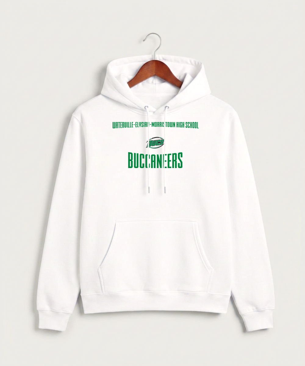 Waterville-Elysian-Morristown High School Football (Boys) - White Hoodie Value - Full Front
