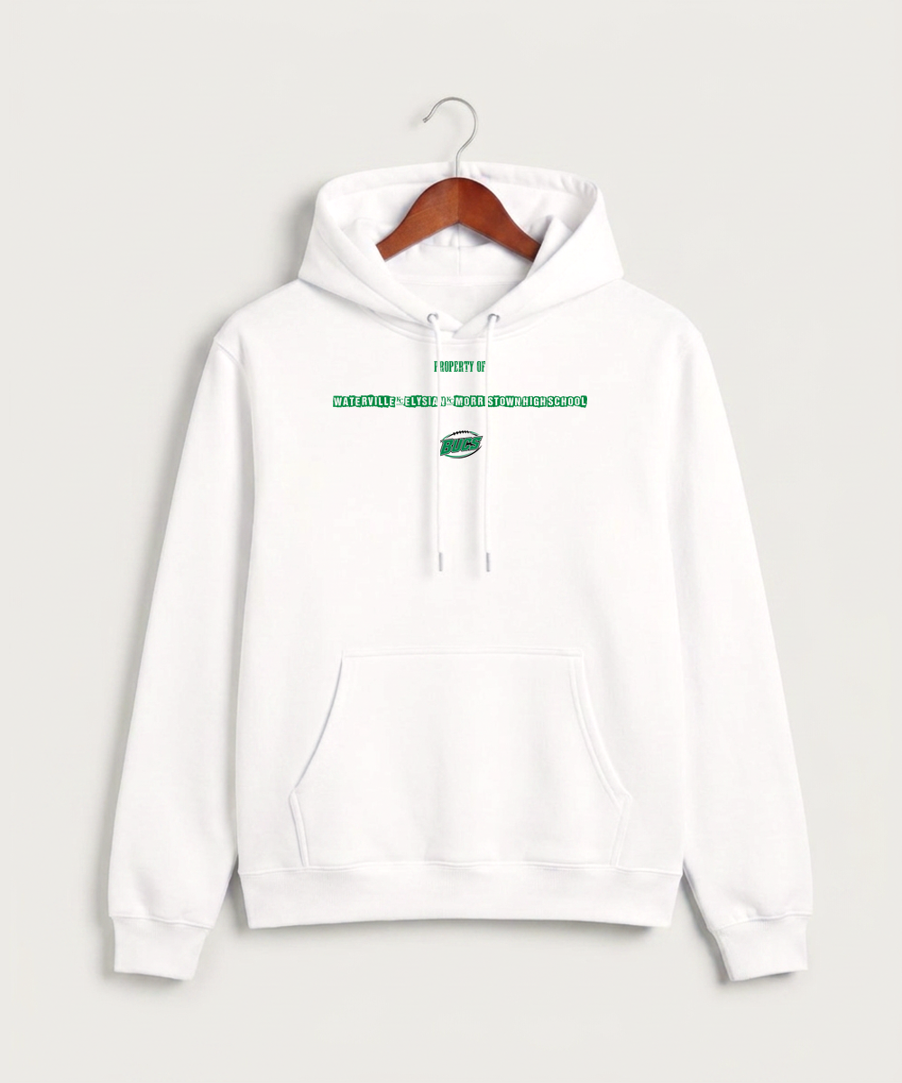 Waterville-Elysian-Morristown High School Football (Boys) - White Hoodie Value - Full Front