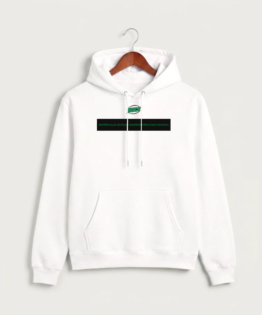 Waterville-Elysian-Morristown High School Football (Boys) - White Hoodie Value - Full Front