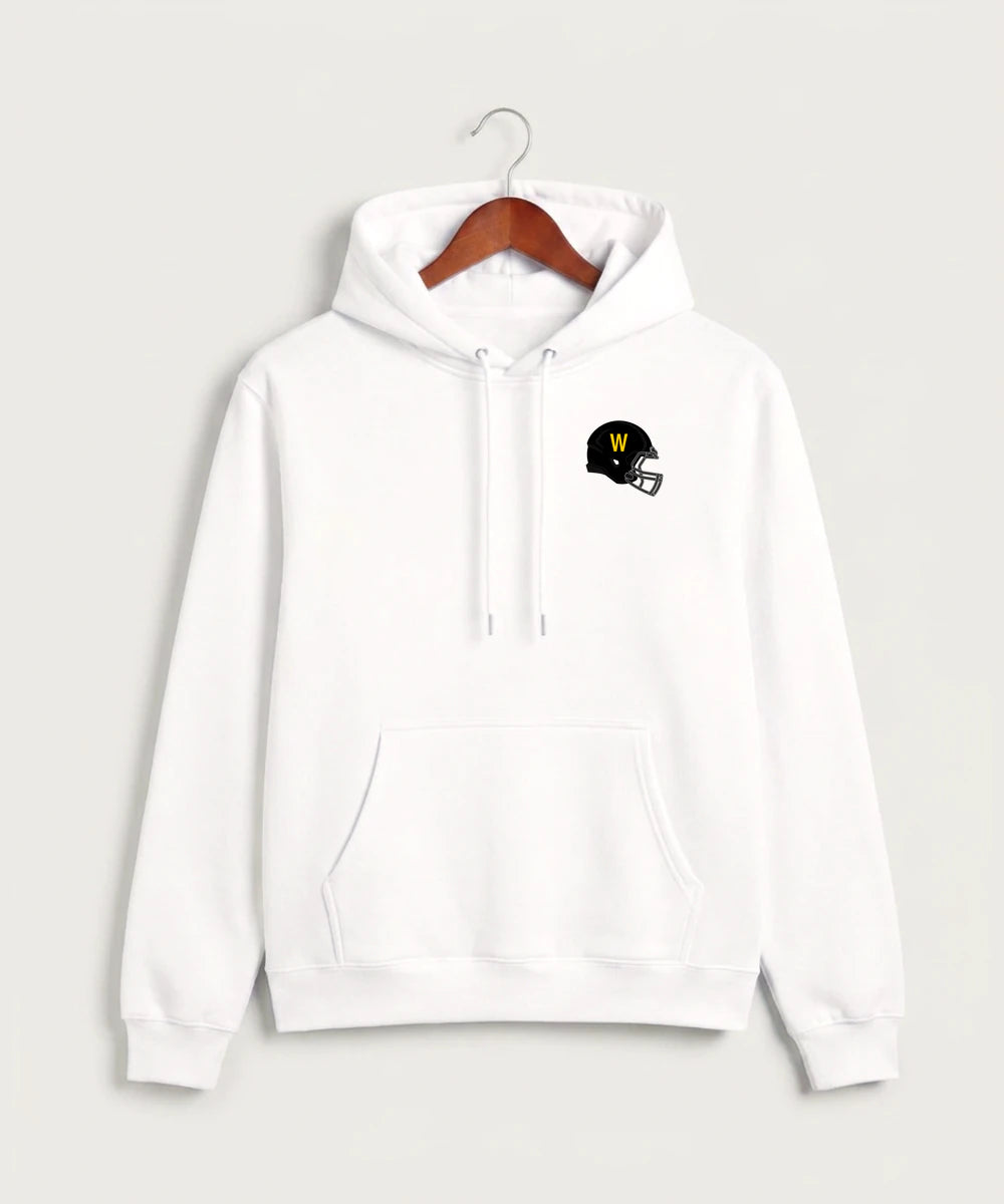 Warroad High School Football (Boys) - White Hoodie Value - Left Chest
