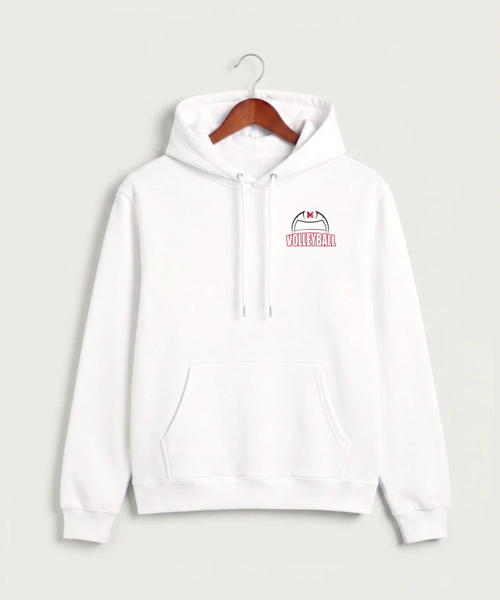 Mcgregor High School Volleyball (Girls) - White Hoodie Value - Left Chest