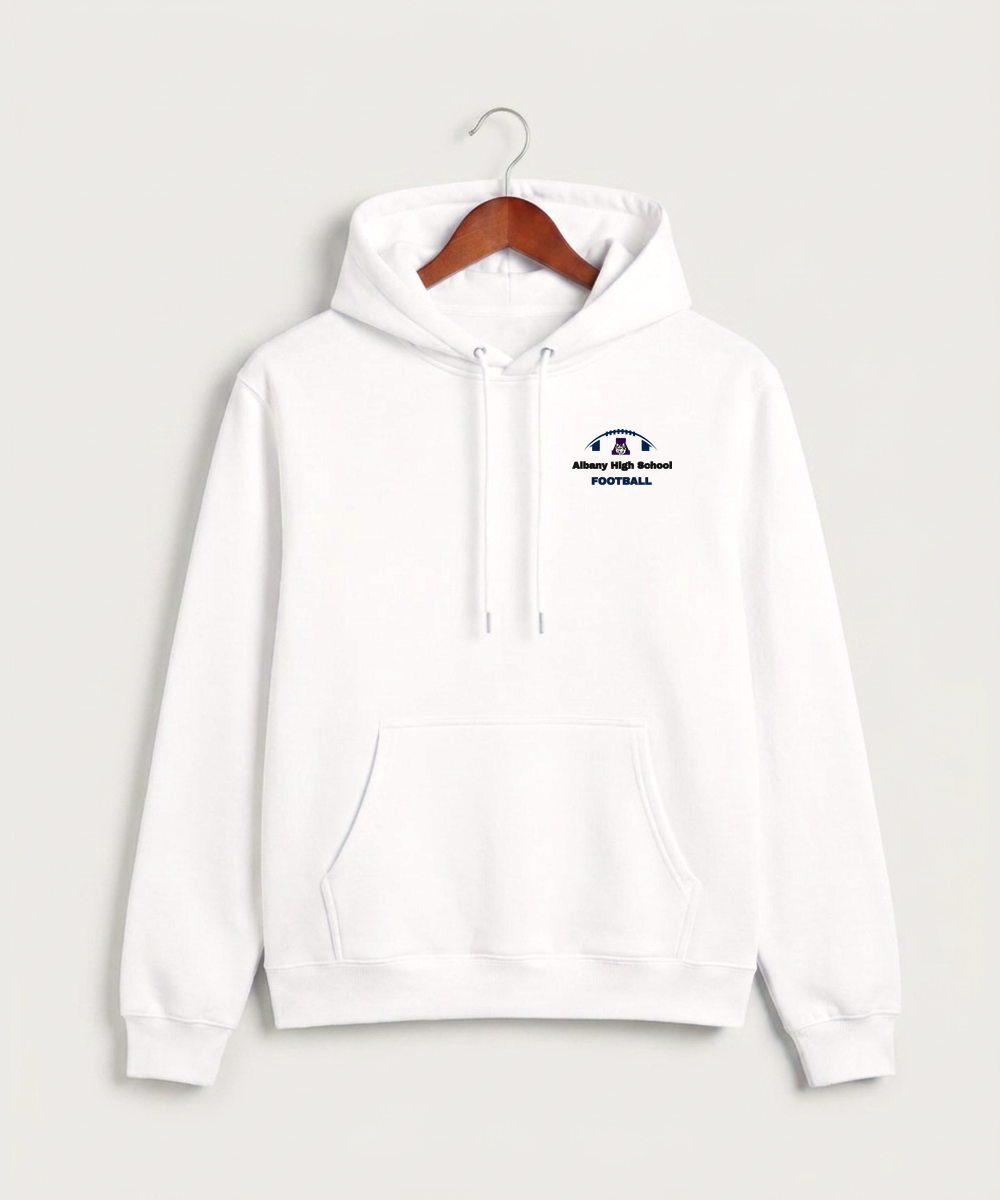 Albany High School Football (Boys) - White Hoodie Value - Left Chest