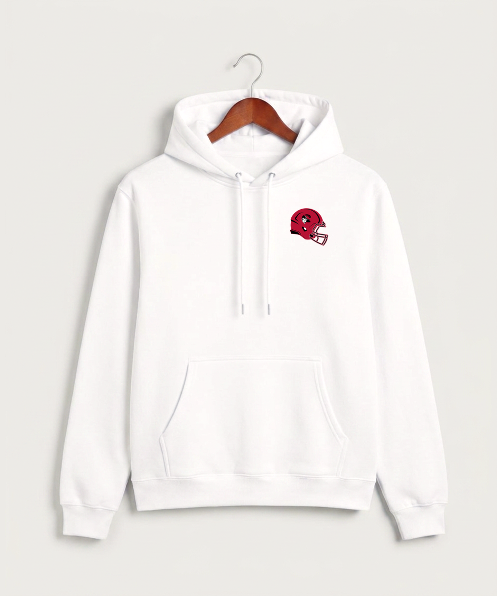 Border West Football (Boys) - White Hoodie Value - Left Chest